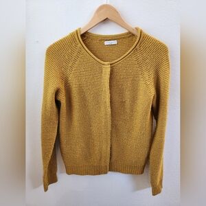 Jacqueline de‎ Yong Women's Mustard Yellow Knit Cardigan Extra Small XS